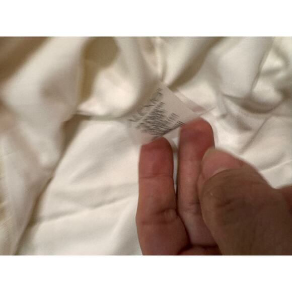 Alexis Isotta cream Floral Brocade Strapless Wrap Tie bride Dress small - Picture 12 of 13